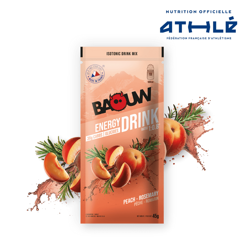 BAOUW ISOTONIC Bevanda energetica (45 g) Pesca/Rosmarino