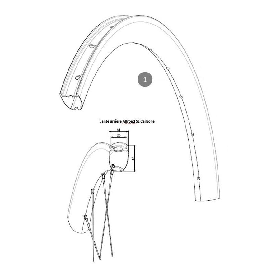 Kit ruota anteriore in carbonio MAVIC ALLROAD SL