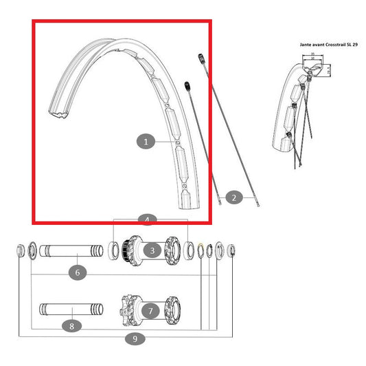 Kit ruota anteriore MAVIC ECROSSTRAIL SL 29
