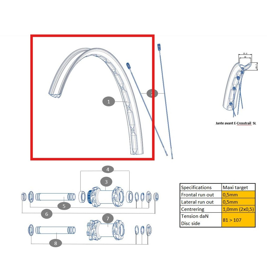 Kit ruota anteriore MAVIC ECROSSTRAIL SL 27,5