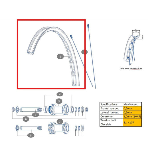 Kit ruota anteriore MAVIC ECROSSTRAIL SL 27,5