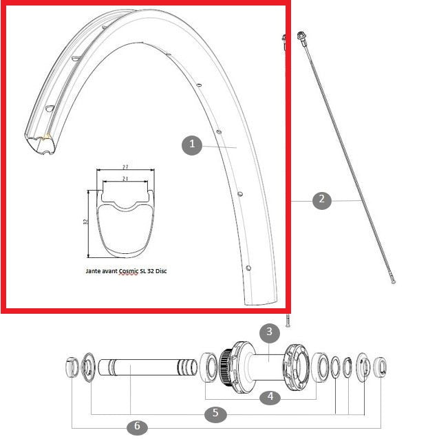 Kit ruota anteriore MAVIC COSMIC SL/SLS 32 Disc