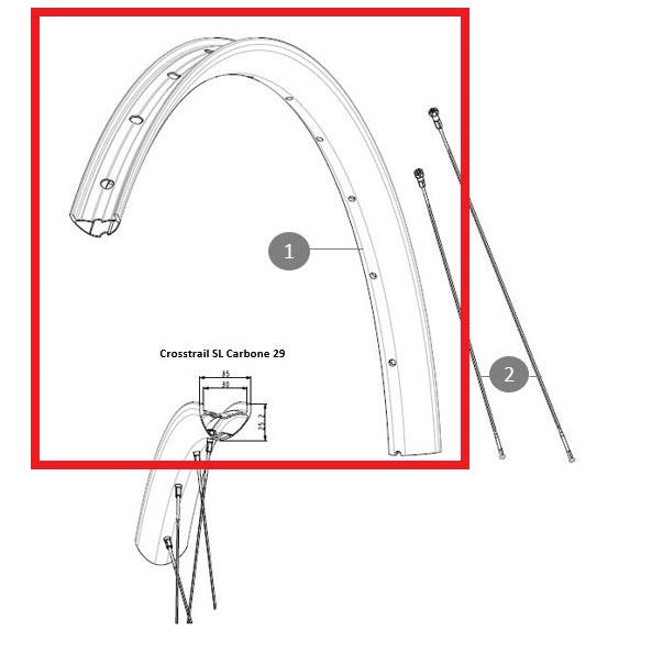 Cerchio posteriore MAVIC CROSSTRAIL SL Carbon 29
