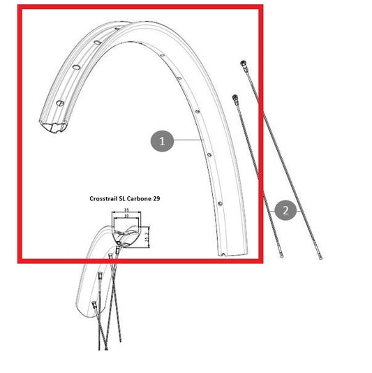 Cerchio posteriore MAVIC CROSSTRAIL SL Carbon 29