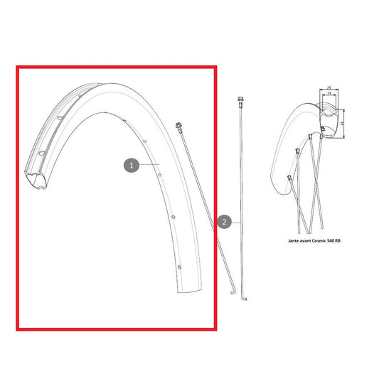 Cerchio ruota posteriore MAVIC COSMIC S40 RB