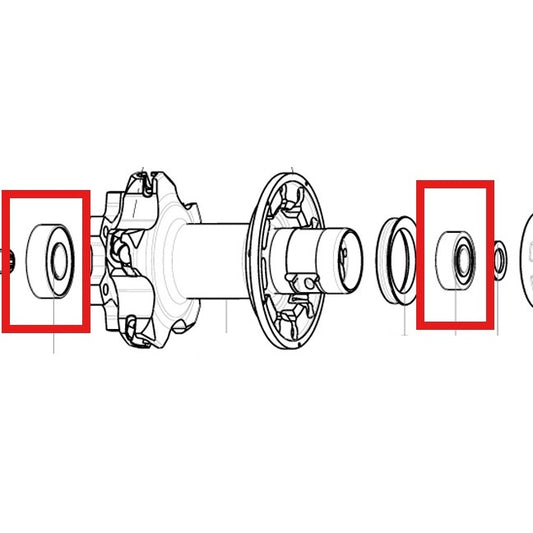 CUSCINETTI MOZZO POSTERIORE MAVIC 9X22X7 (B9) + 12X28X8 (6001) 2015