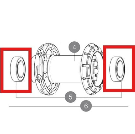 KIT 2 CUSCINETTI MAVIC ID360 17X28X7 + RONDELLA ONDULATA 110N + CLIP INOX