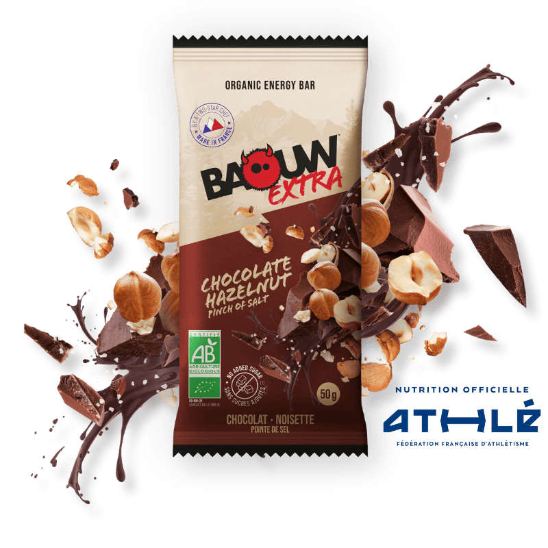 BAOUW ORGANIC EXTRA Cioccolato Nocciola Barretta energetica (50g)