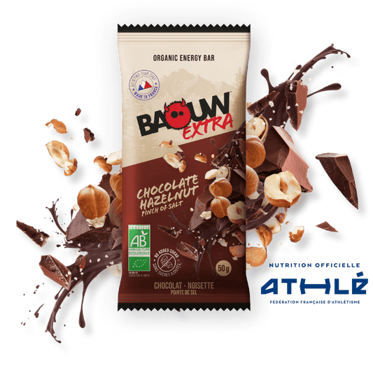 BAOUW ORGANIC EXTRA Cioccolato Nocciola Barretta energetica (50g)