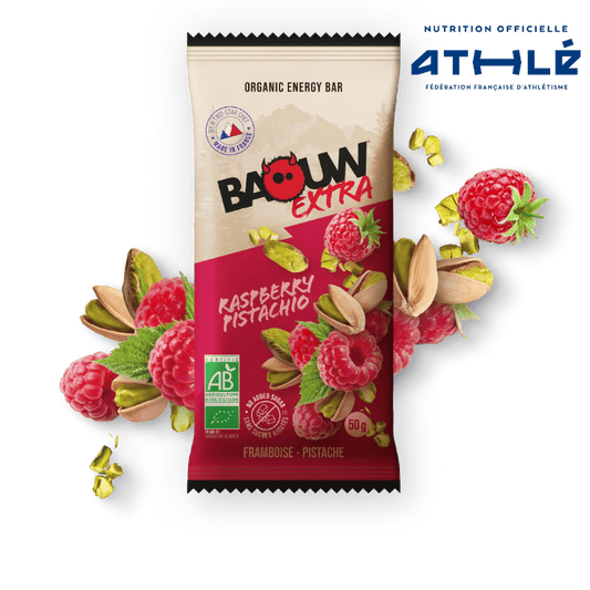 BAOUW ORGANIC EXTRA Barretta energetica al lampone e pistacchio (50g)