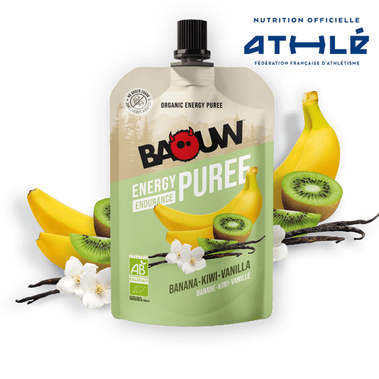 Ricetta purea energetica biologica BAOUW con frutti di banana/kiwi/vaniglia (90g)