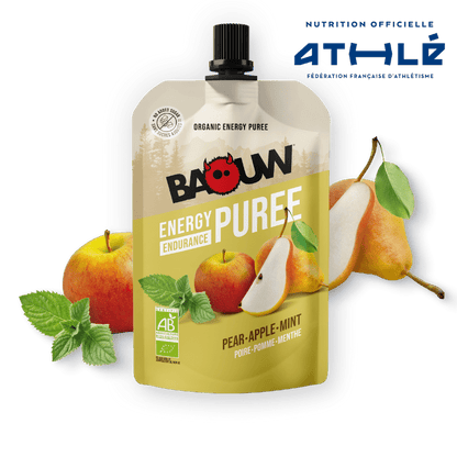 Purè Energetico BAOUW Bio Ricetta ai Frutti Pera/Mela/Menta (90g)