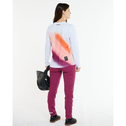 Maglia DHARCO GRAVITY FIREBIRD Maniche Lunghe Donna Bianco/Arancione