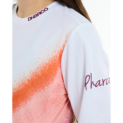 Maglia DHARCO GRAVITY FIREBIRD Maniche Lunghe Donna Bianco/Arancione