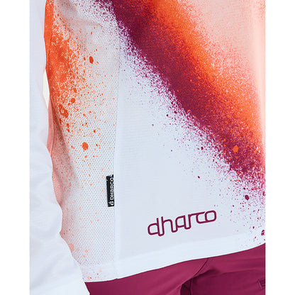 Maglia DHARCO GRAVITY FIREBIRD Maniche Lunghe Donna Bianco/Arancione