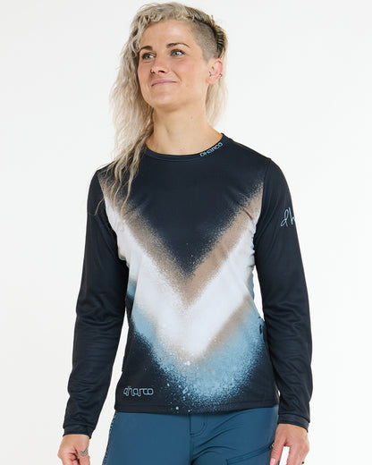 Maglia DHARCO GRAVITY GOLDEN STREAK Maniche Lunghe Donna Nero/Blu