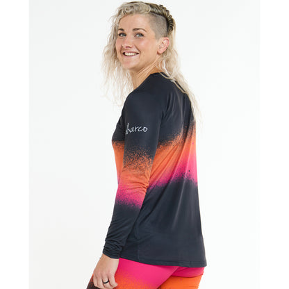 Maglia DHARCO RACE BLACK SNAKE Maniche Lunghe Donna Nero/Arancione