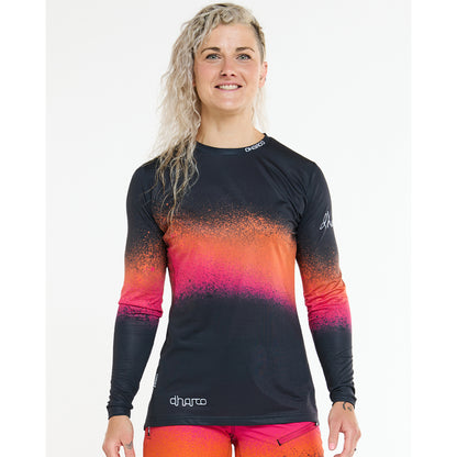 Maglia DHARCO RACE BLACK SNAKE Maniche Lunghe Donna Nero/Arancione