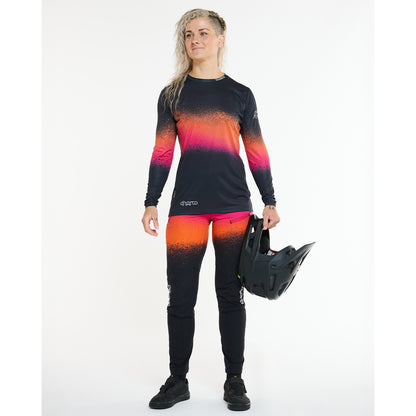 Maglia DHARCO RACE BLACK SNAKE Maniche Lunghe Donna Nero/Arancione