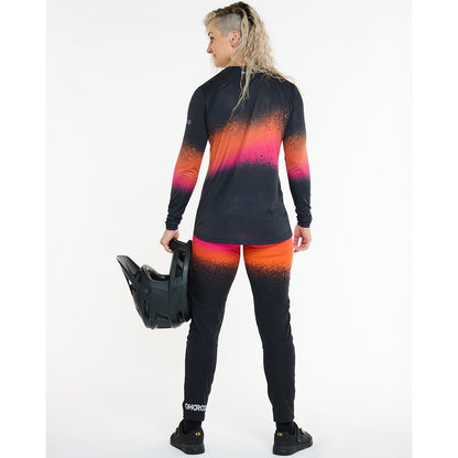 Maglia DHARCO RACE BLACK SNAKE Maniche Lunghe Donna Nero/Arancione