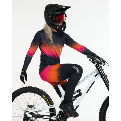 Maglia DHARCO RACE BLACK SNAKE Maniche Lunghe Donna Nero/Arancione