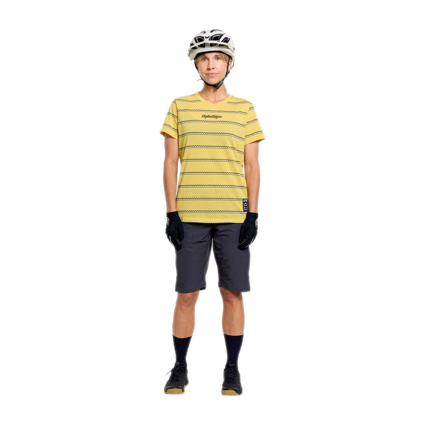 TROY LEE DESIGNS LILIUM RIDE CHECKED OUT Maglia a maniche corte da donna giallo