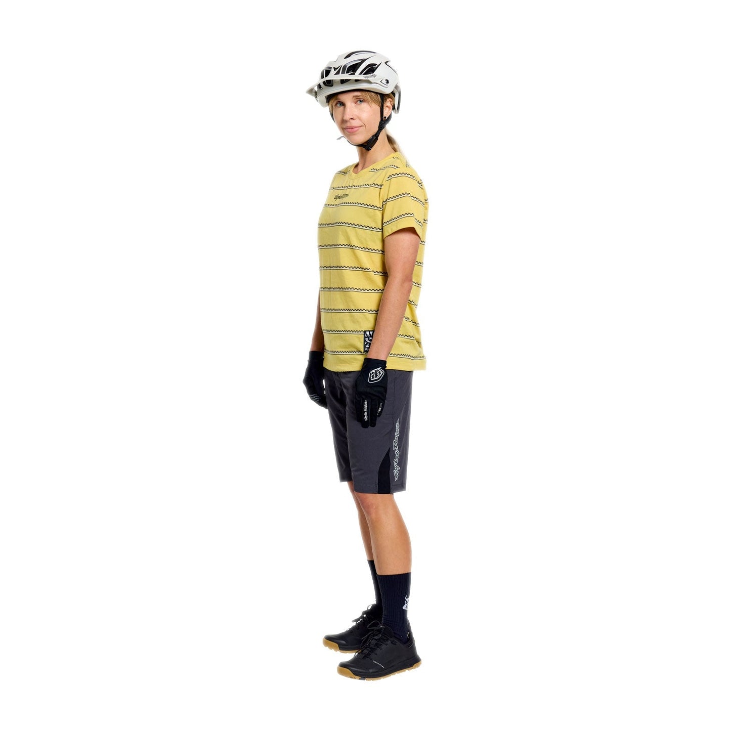 TROY LEE DESIGNS LILIUM RIDE CHECKED OUT Maglia a maniche corte da donna giallo