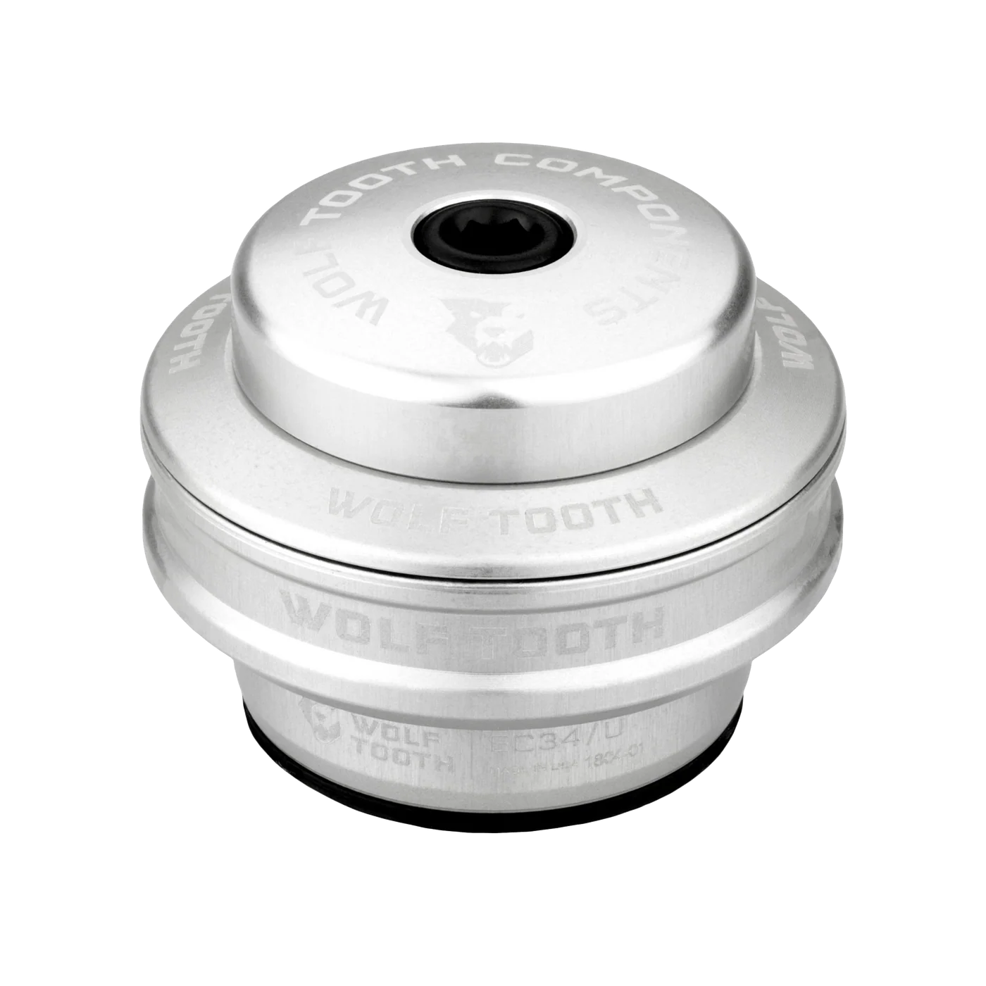 Coppa alta per serie sterzo esterna WOLF TOOTH PERFORMANCE 1"1/8 EC34 Stack 16 mm argento