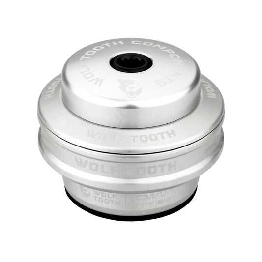 Coppa alta per serie sterzo esterna WOLF TOOTH PERFORMANCE 1"1/8 EC34 Stack 16 mm argento