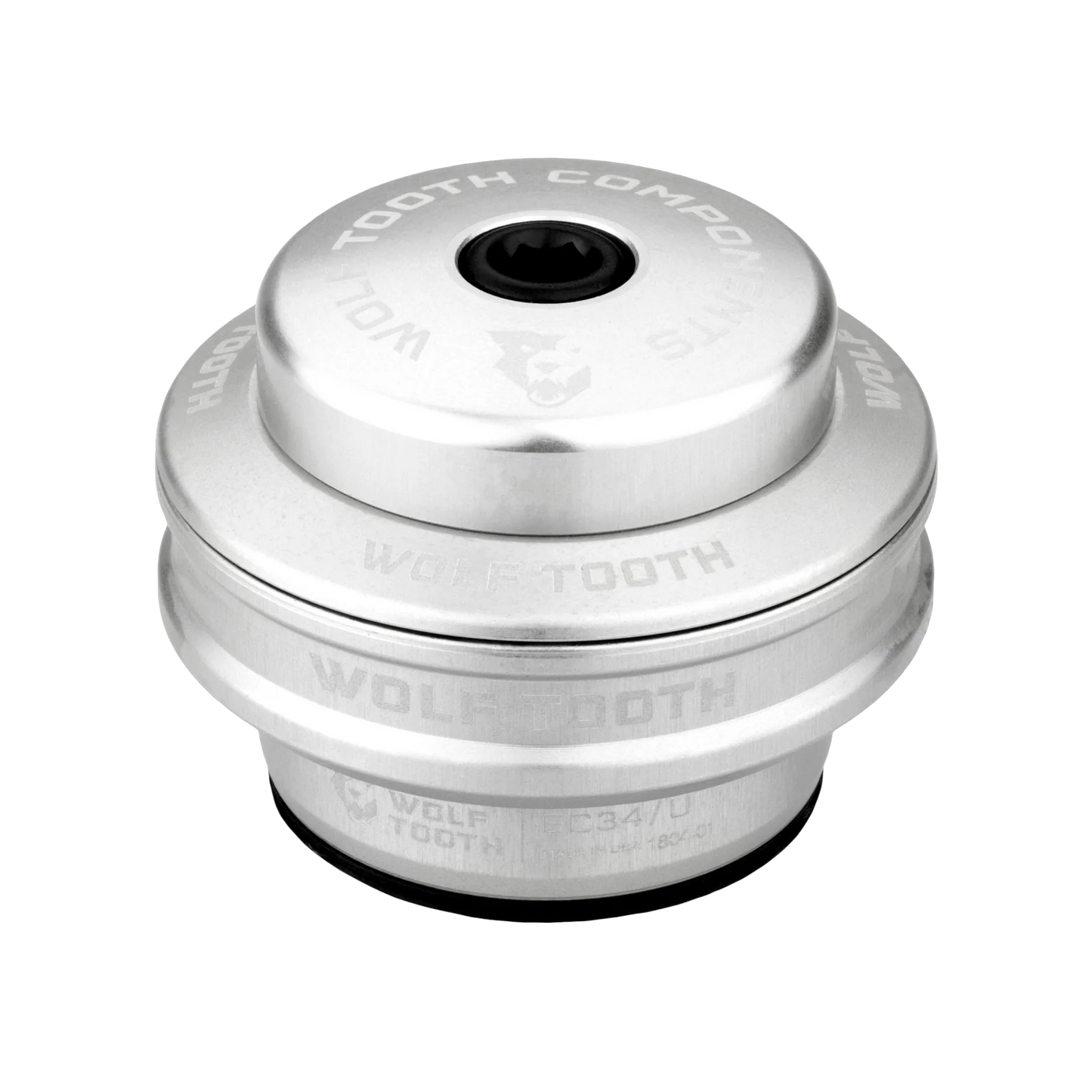 Coppa alta per serie sterzo esterna WOLF TOOTH PREMIUM 1"1/8 EC34 Stack 16 mm argento