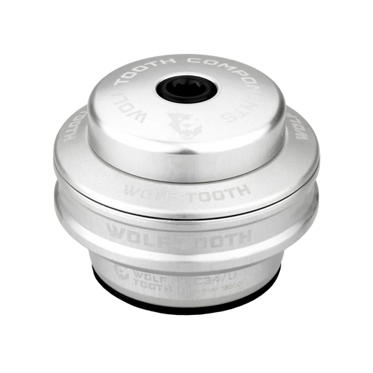 Coppa alta per serie sterzo esterna WOLF TOOTH PREMIUM 1"1/8 EC34 Stack 16 mm argento