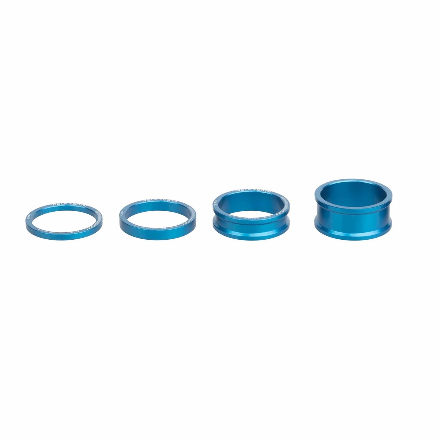 Set di distanziali per sterzo WOLF TOOTH in alluminio, 4 pezzi, 1"1/8, blu