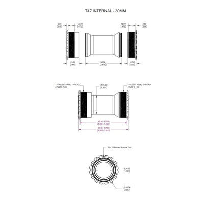 Movimento Centrale WOLFTOOTH T47i Interno 30mm Arancione