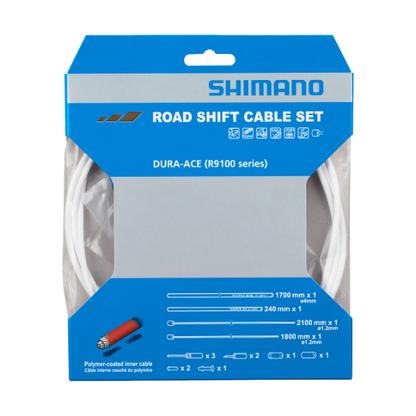 Kit Cavi e Guaine per Deragliatore SHIMANO DURA-ACE 9100 Polimero Bianco