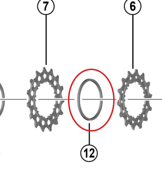 12V SHIMANO Distanziali per cassette Dura Ace e Ultegra 1,9 mm