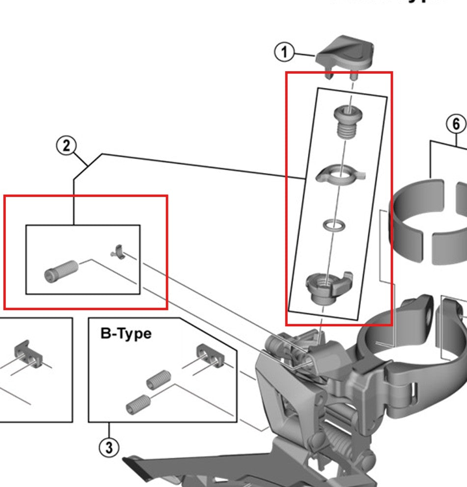 SHIMANO FD-R7100/U6030/5801/R7000/RX400 Regolazione del cavo e viti di serraggio