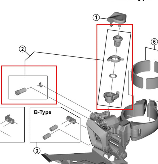 SHIMANO FD-R7100/U6030/5801/R7000/RX400 Regolazione del cavo e viti di serraggio