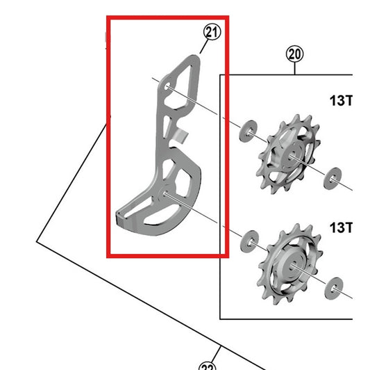 SHIMANO GS RD-M8100/RX822 Gabbia interna del deragliatore posteriore
