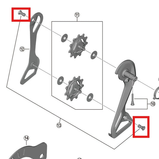 SHIMANO RD-R9250 Viti per rulli (x2)