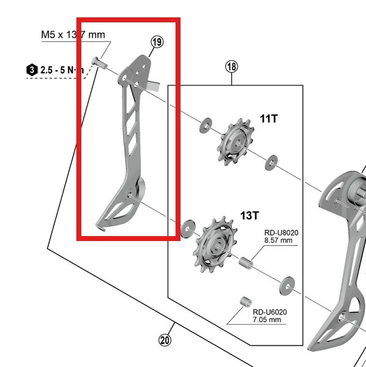 SGS SHIMANO U8020 Clevis interno