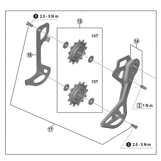 SHIMANO XTR RD-M8250 GS 12V Gabbie per deragliatori posteriori