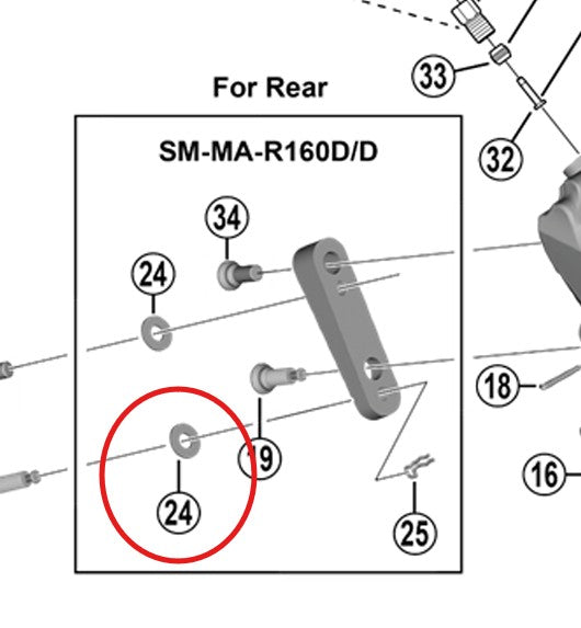 SHIMANO Rondella per adattatore da 160 mm