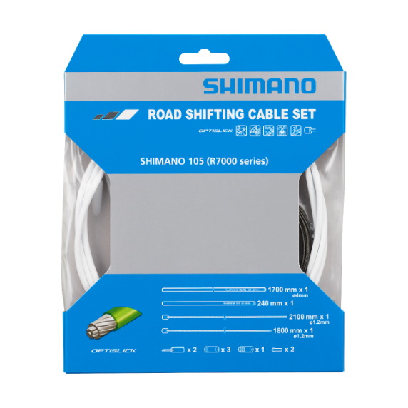 SHIMANO OT-SP41 Kit di cavi e guaine del deragliatore Optislick bianco