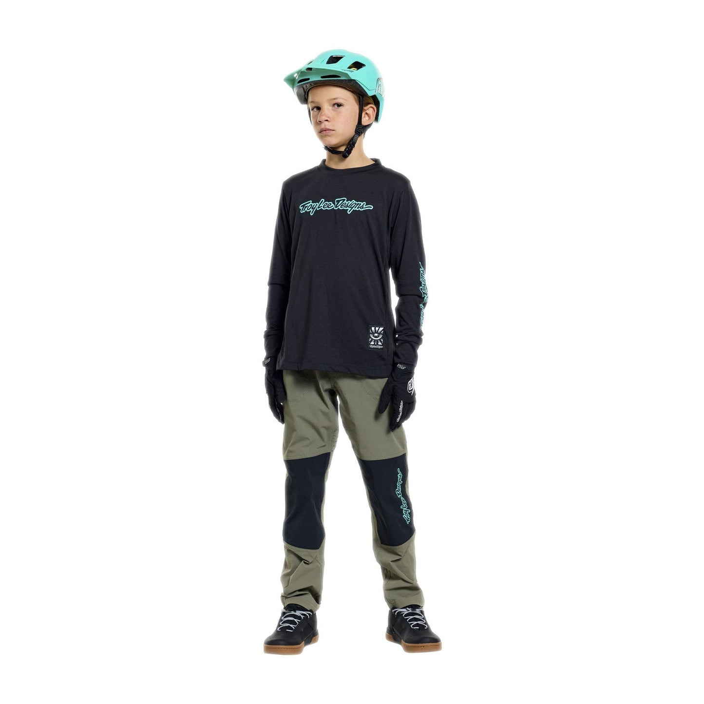 TROY LEE DESIGNS SKYLINE RIDE SIGNATURE Maglia a maniche lunghe junior nero/verde