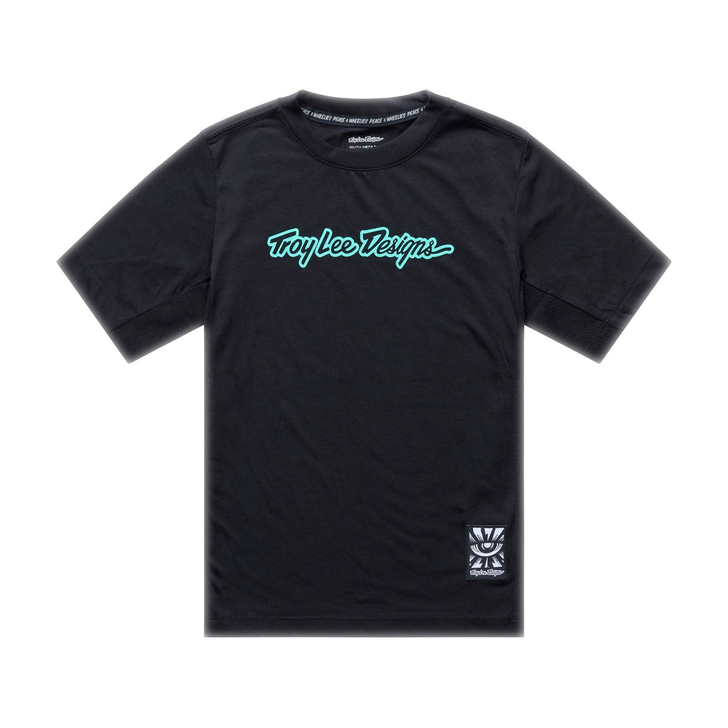 TROY LEE DESIGNS SKYLINE RIDE SIGNATURE Maglia a maniche corte Junior Nero/Turchese
