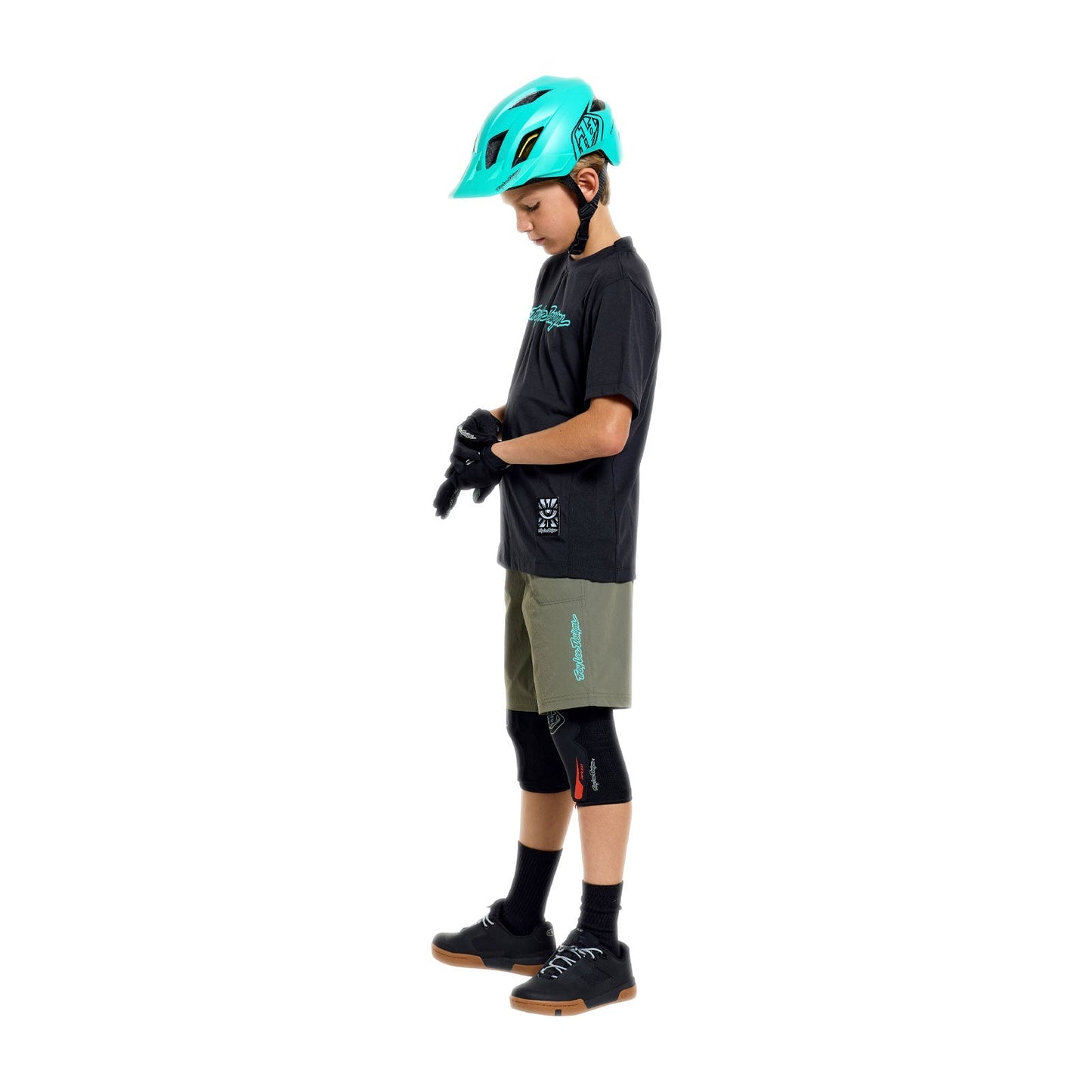 TROY LEE DESIGNS SKYLINE RIDE SIGNATURE Maglia a maniche corte Junior Nero/Turchese