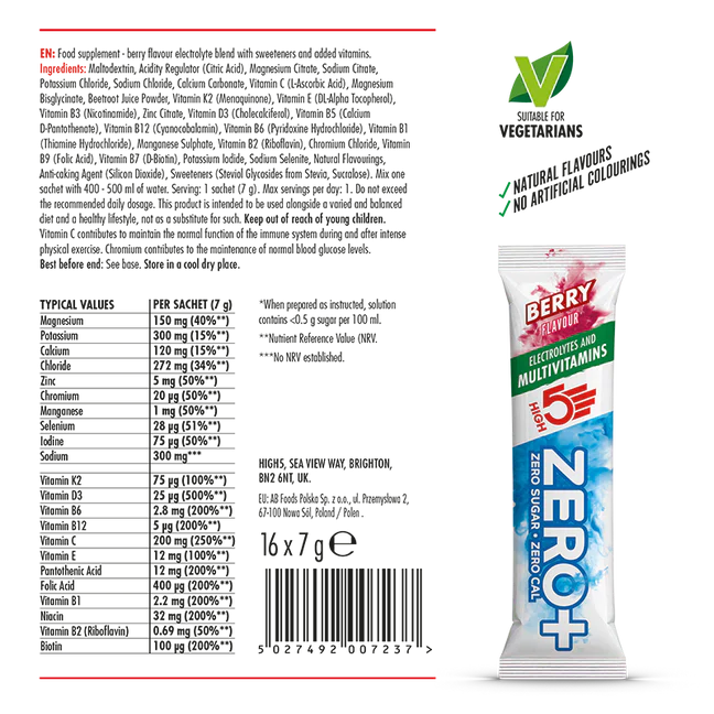 HIGH 5 ZERO+ STICK IDRATANTE MULTIVITAMINICO (7g) Frutti rossi