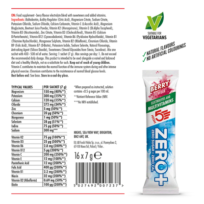 Stick di idratazione HIGH 5 ZERO+ MULTIVATAMIN (7g) Frutti Rossi