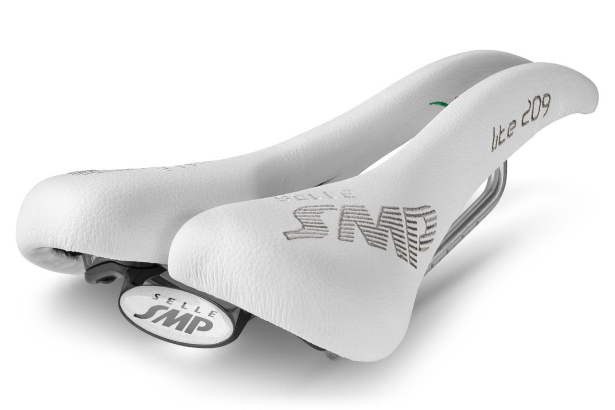 Sella SMP LITE 209 Larghezza 139mm Binari in acciaio inossidabile bianco