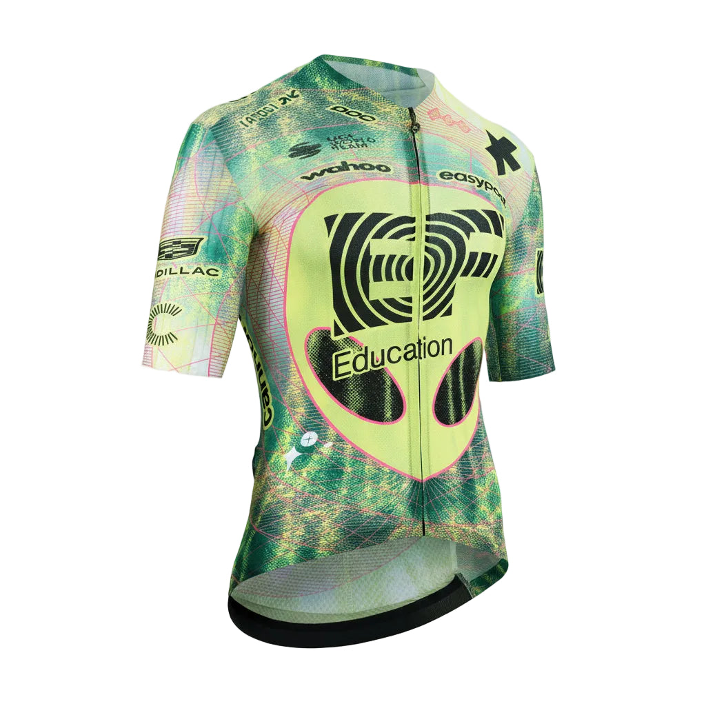Maglia ASSOS EQUIPE RS S11 EDUCATION FIRST CLOSE ENCOUNTER Maniche Corte Verde/Giallo
